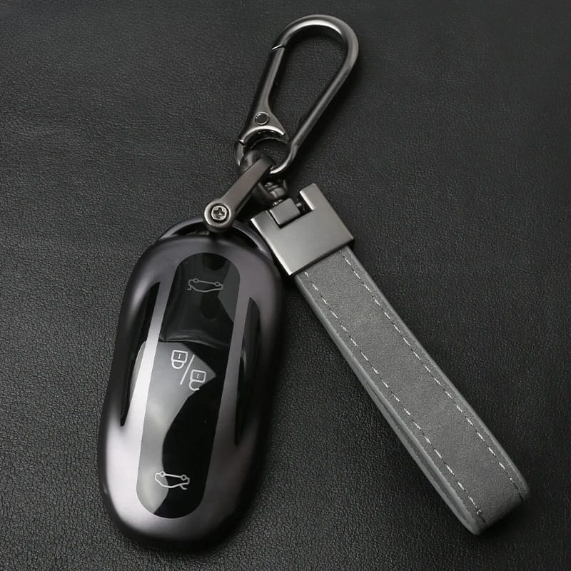 Tesla Key Fob Cover – Metallic Gray TPU Smart Key Protector for Model 3 S Y