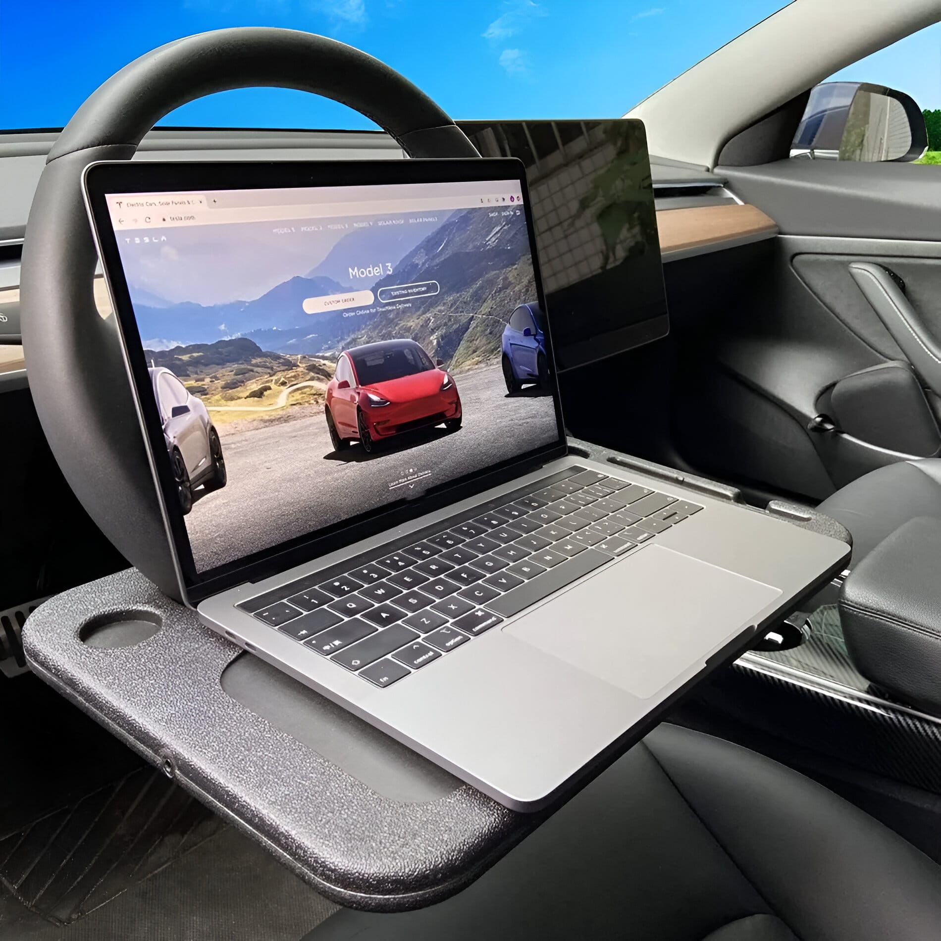 Multifunctional Steering Wheel Laptop Desk & Eating Tray for Tesla Model 3, X, S, Y