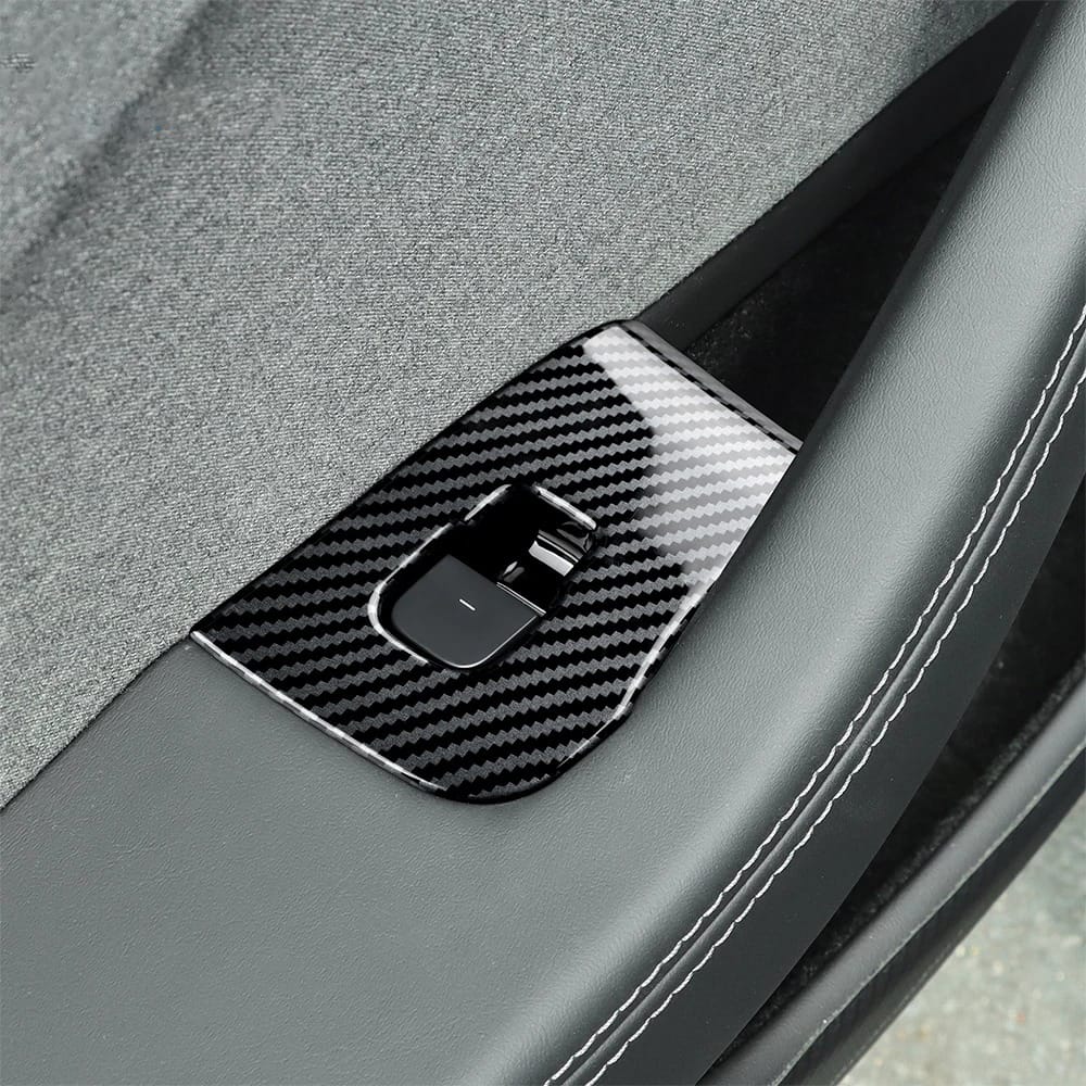 ABS Carbon Fiber 4pcs Window Lifter Switch Trim for Tesla Model 3 Highland 2024