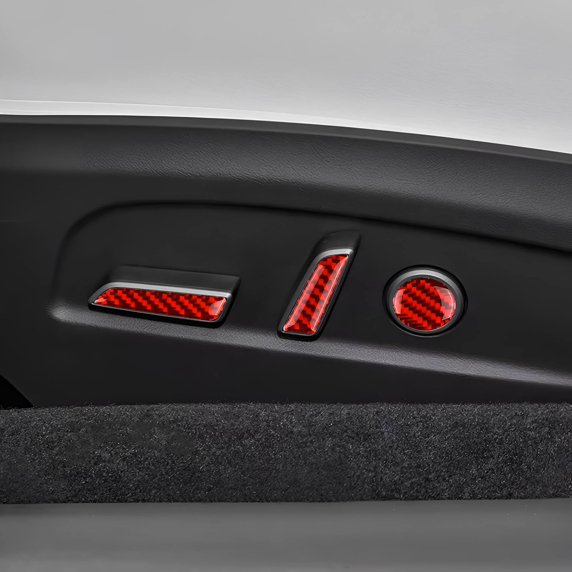 Real Soft Carbon Fiber Seat Adjustment Panel Trim Cover for Tesla Model 3