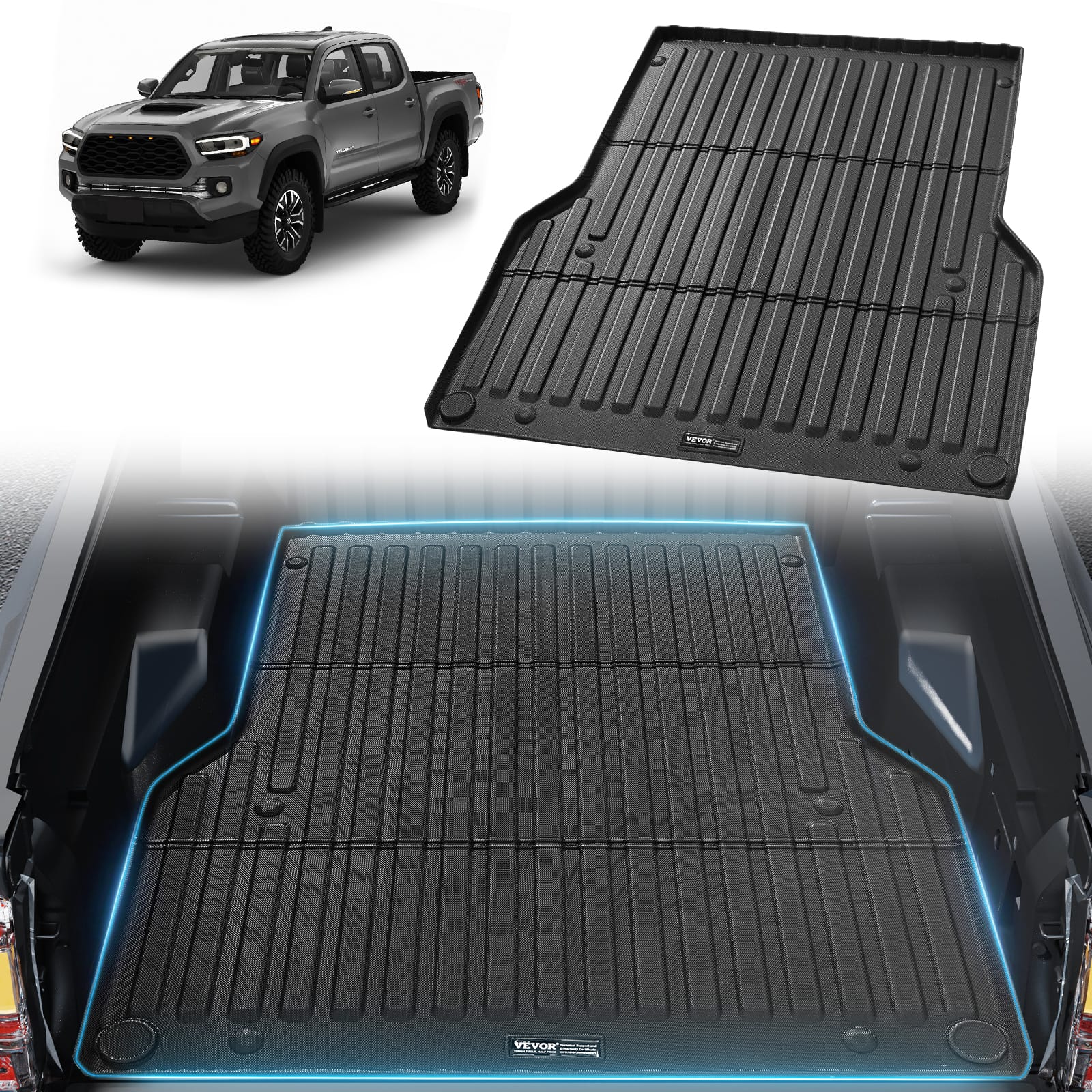 Toyota Tacoma Truck Bed Mat - TPE Liner for 5FT Bed - Non-Slip & Durable