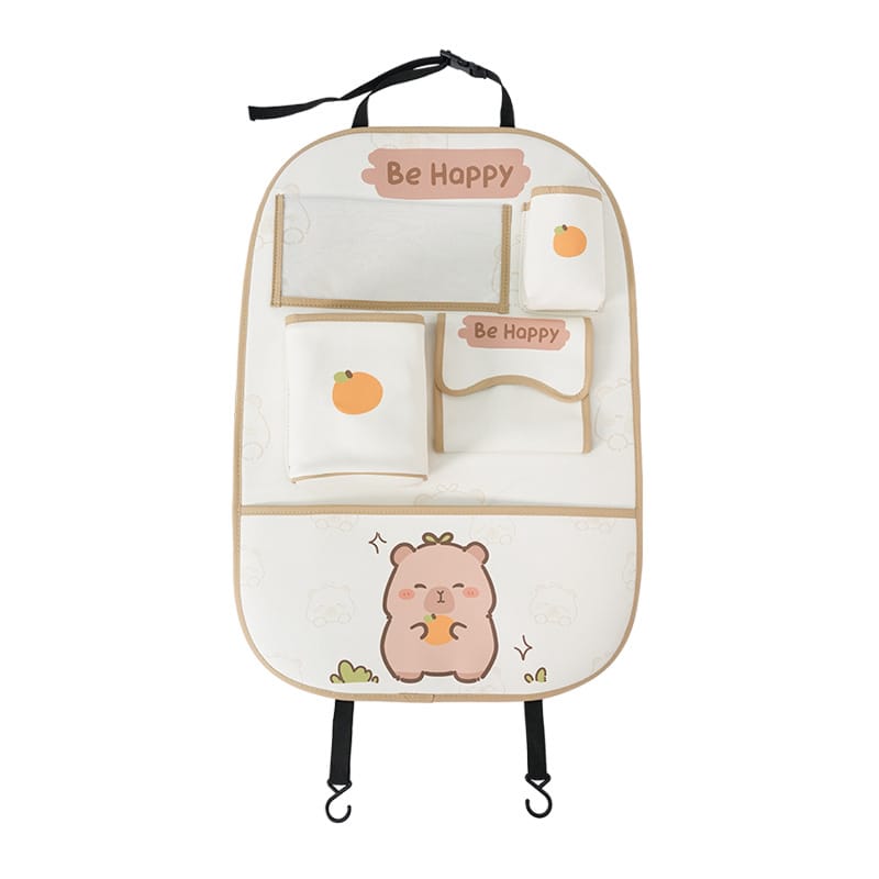 Tesla Car Rear Seat Anti-Kick Pad with Cute Cartoon Design
