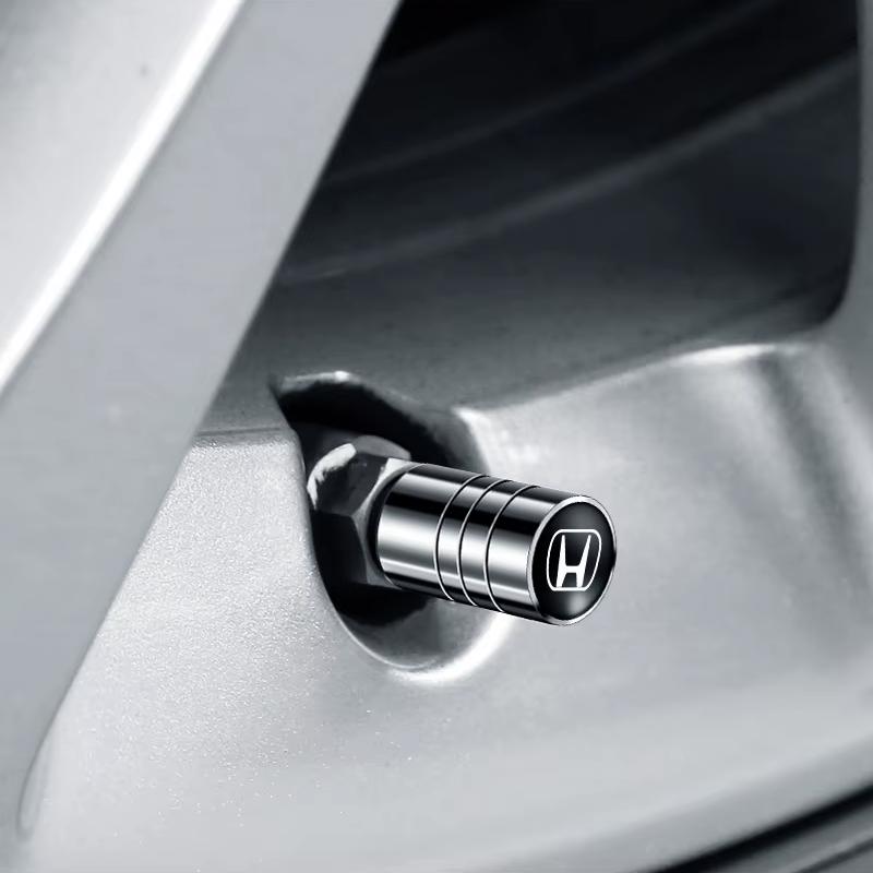 4Pcs Aluminum Tire Valve Caps for Honda Civic, Accord, CR-V – Anti-Leak & Stylish