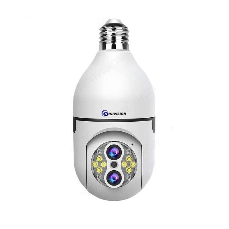 4K 8MP WiFi Bulb Camera with 10X Zoom & Full Color Night Vision