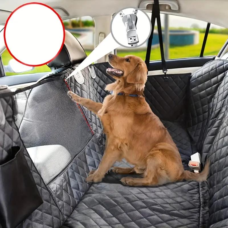 Waterproof Dog Seat Cover for Tesla Back Seat with Mesh Window & Anti-Slip Hammock