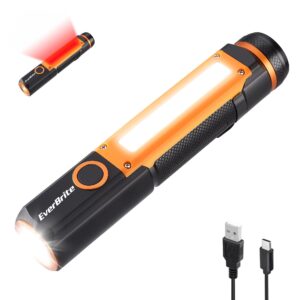 Portable COB Flashlight Torch USB Rechargeable LED Work Light with Magnetic Hook for Tesla