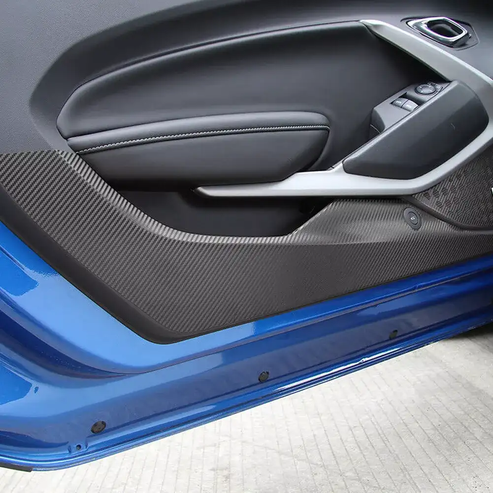 Carbon Fiber Car Door Anti-Kick Scratch Stickers for Chevrolet Camaro 2020-2022
