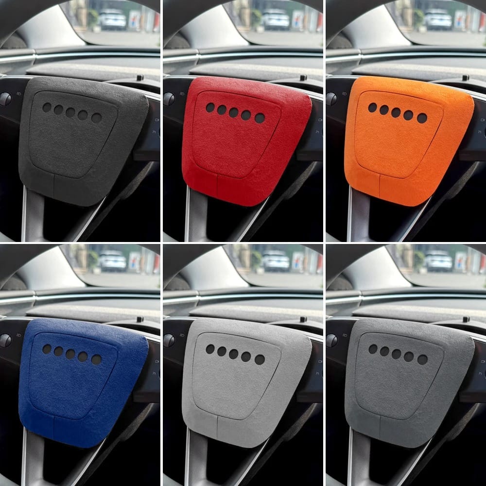Italian Suede Steering Wheel Panel Trim for Tesla Model 3 Highland 2024+