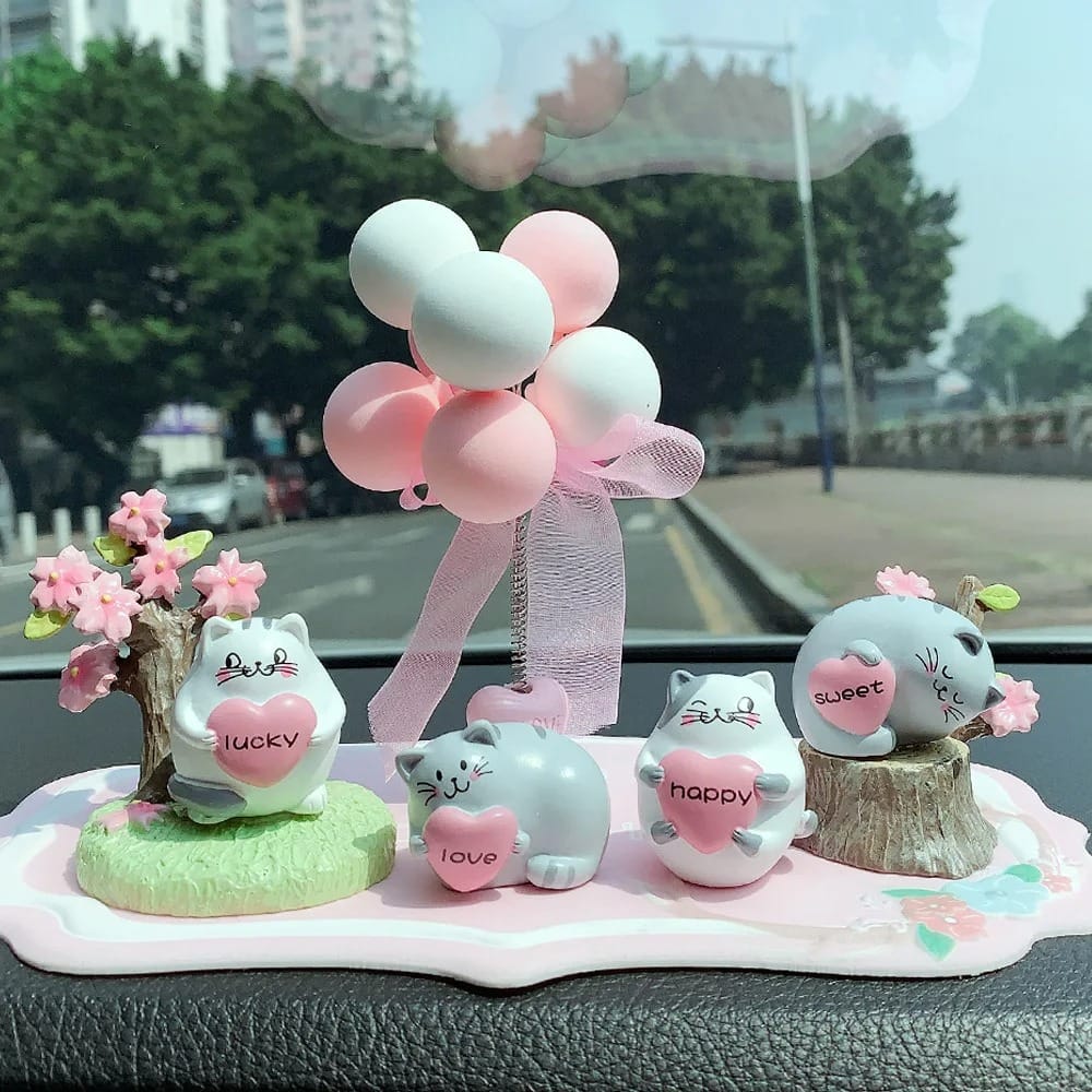 Cute Lucky Cat Dashboard Ornament for Tesla