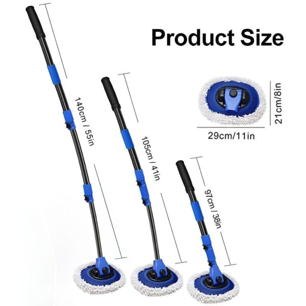 Tesla Car Wash Mop Brush Kit with Telescopic Handle - Image 6