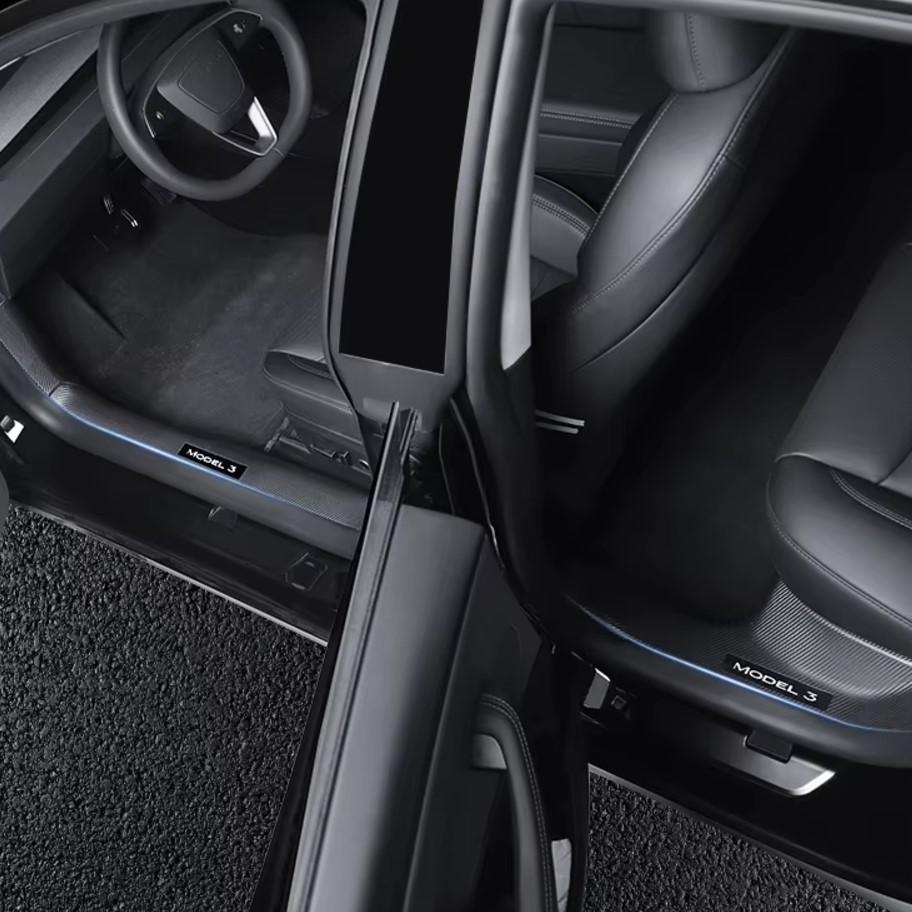 Carbon Fiber Door Sill Protector for Tesla Model 3 Highland